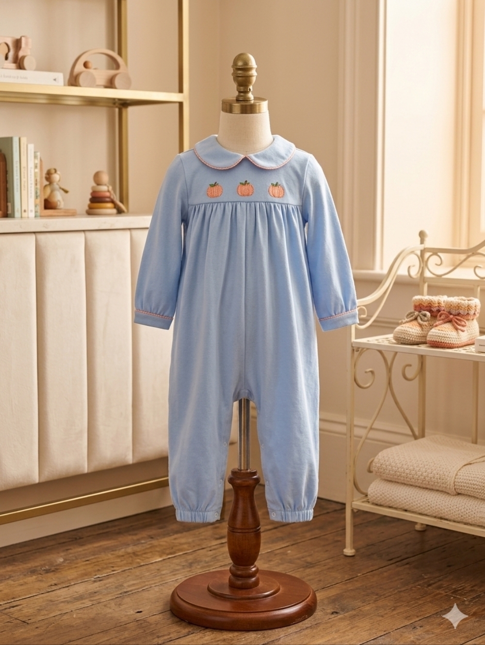 NWT Baby Blessings Pumpkin Applique Romper Boutique